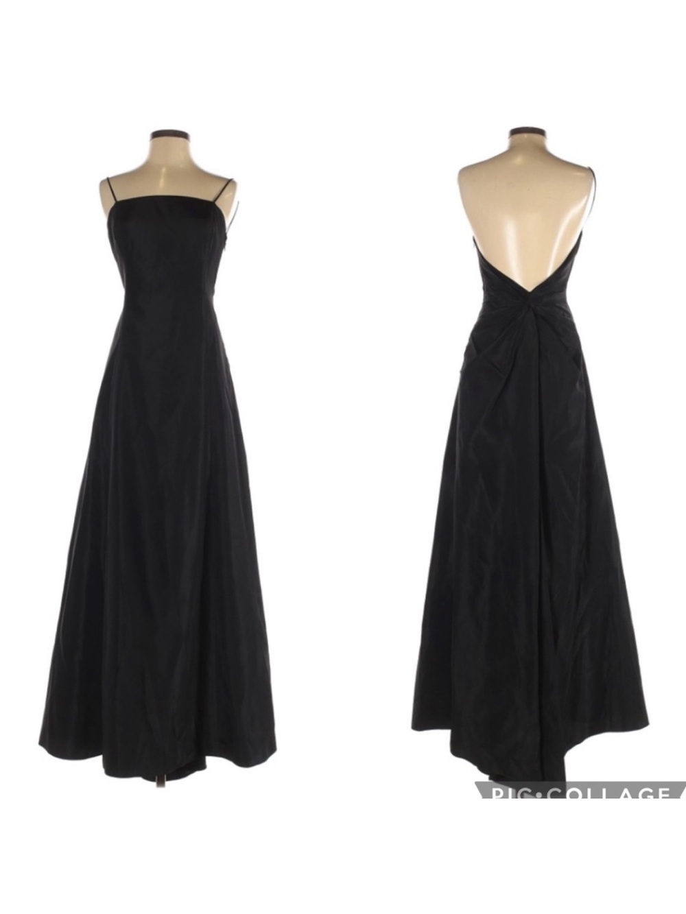 Laundry By Shelli Segal Black Spaghetti-Strap Maxi Gown